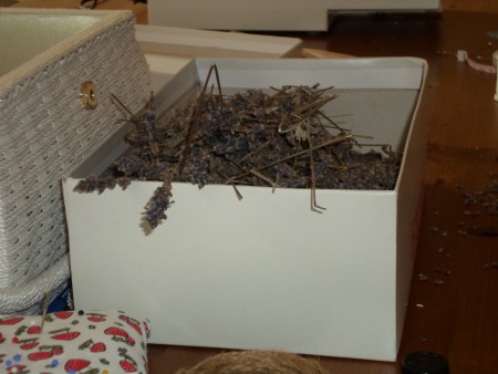 Für meine Lavendelkissen oder Herzen nehme ich natürlich immer frischen Lavendel aus meinem Garten :)